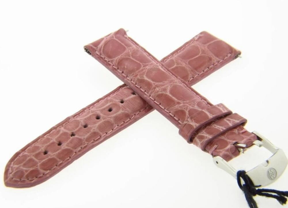 Michele Women's 18mm Pink Genuine Alligator Skin Watch Band Strap A13-28